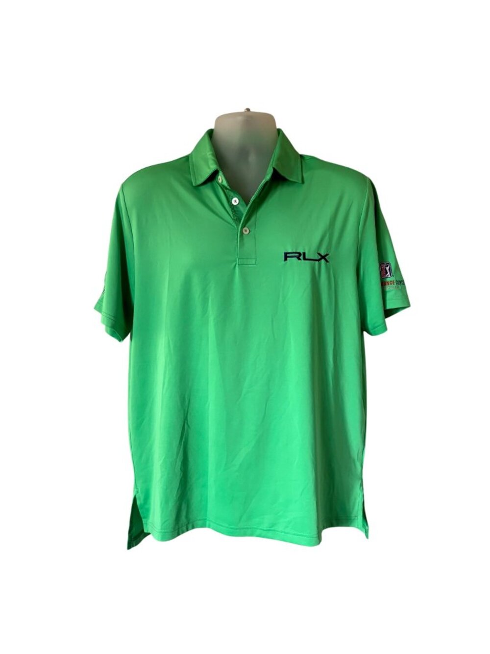 RLX Ralph Lauren Polo Shirt Mens Medium Green Golf Performance TPC Sawgrass